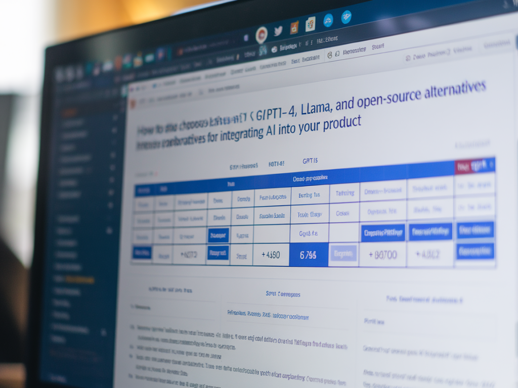 comment choisir entre gpt-4o, llama et alternatives open source pour intégrer l'ia dans votre produit